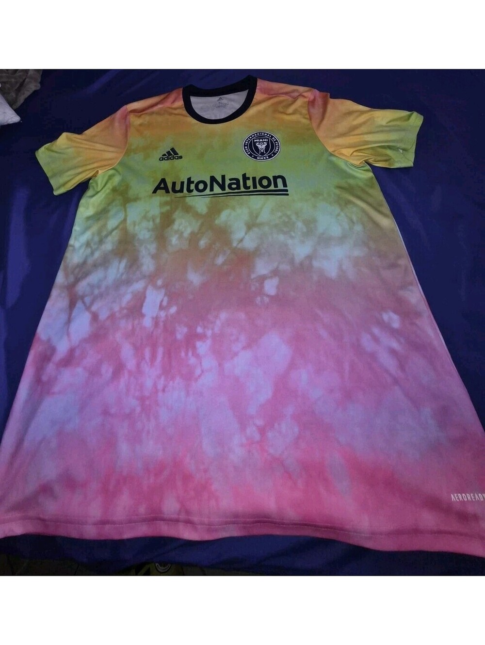 Adidas Men's Large MLS Inter Miami Pride Pre-Match 2021 Tie-Dye Jersey